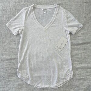 Athleta Womens Breezy Scoop V Tee White XS NWT